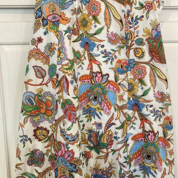 Tommy Hilfiger 100% cotton multicolor floral Paisley sleeveless maxi dress large - Picture 4 of 13
